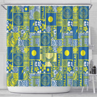 Palau Ungil Kurismas Shower Curtain Pacific Patchwork Xmas Vibes LT9 - Polynesian Pride