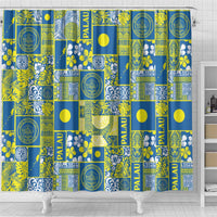 Palau Ungil Kurismas Shower Curtain Pacific Patchwork Xmas Vibes LT9 - Polynesian Pride