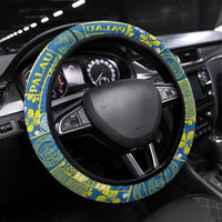 Palau Ungil Kurismas Steering Wheel Cover Pacific Patchwork Xmas Vibes LT9 Universal Fit Green - Polynesian Pride