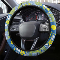 Palau Ungil Kurismas Steering Wheel Cover Pacific Patchwork Xmas Vibes LT9 - Polynesian Pride