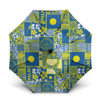 Palau Ungil Kurismas Umbrella Pacific Patchwork Xmas Vibes LT9 One Size Folded 11.42 inch Opened Diameter 37.4 inch Green - Polynesian Pride