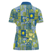 Palau Ungil Kurismas Women Polo Shirt Pacific Patchwork Xmas Vibes LT9 - Polynesian Pride