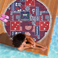 Red Samoa Manuia Le Kerisimasi Beach Blanket Pacific Patchwork Xmas Vibes LT9 - Polynesian Pride