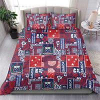 Red Samoa Manuia Le Kerisimasi Bedding Set Pacific Patchwork Xmas Vibes LT9 - Polynesian Pride