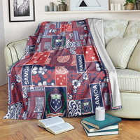 Red Samoa Manuia Le Kerisimasi Blanket Pacific Patchwork Xmas Vibes LT9 Red - Polynesian Pride