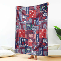 Red Samoa Manuia Le Kerisimasi Blanket Pacific Patchwork Xmas Vibes LT9 - Polynesian Pride