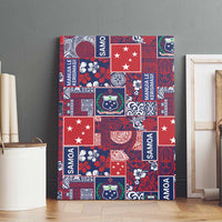Red Samoa Manuia Le Kerisimasi Canvas Wall Art Pacific Patchwork Xmas Vibes LT9 - Polynesian Pride