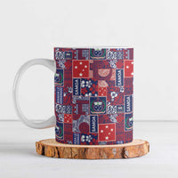 Red Samoa Manuia Le Kerisimasi Ceramic Mug Pacific Patchwork Xmas Vibes - Polynesian Pride