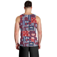 Red Samoa Manuia Le Kerisimasi Men Tank Top Pacific Patchwork Xmas Vibes - Polynesian Pride