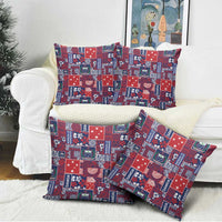 Red Samoa Manuia Le Kerisimasi Pillow Cover Pacific Patchwork Xmas Vibes - Polynesian Pride