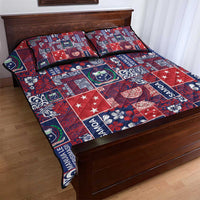 Red Samoa Manuia Le Kerisimasi Quilt Bed Set Pacific Patchwork Xmas Vibes LT9 - Polynesian Pride