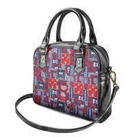 Red Samoa Manuia Le Kerisimasi Shoulder Handbag Pacific Patchwork Xmas Vibes LT9 - Polynesian Pride