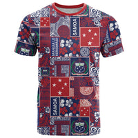 Red Samoa Manuia Le Kerisimasi T Shirt Pacific Patchwork Xmas Vibes LT9 Red - Polynesian Pride