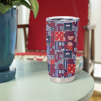 Red Samoa Manuia Le Kerisimasi Tumbler Cup Pacific Patchwork Xmas Vibes LT9 - Polynesian Pride
