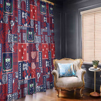 Red Samoa Manuia Le Kerisimasi Window Curtain Pacific Patchwork Xmas Vibes LT9 - Polynesian Pride
