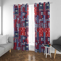 Red Samoa Manuia Le Kerisimasi Window Curtain Pacific Patchwork Xmas Vibes LT9 With Grommets Red - Polynesian Pride