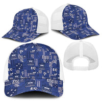 Blue Samoa Manuia Le Kerisimasi Baseball Net Cap Pacific Patchwork Xmas Vibes - Polynesian Pride