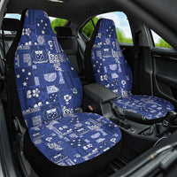 Blue Samoa Manuia Le Kerisimasi Car Seat Cover Pacific Patchwork Xmas Vibes - Polynesian Pride