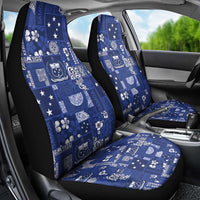 Blue Samoa Manuia Le Kerisimasi Car Seat Cover Pacific Patchwork Xmas Vibes - Polynesian Pride