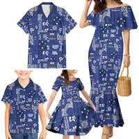 Blue Samoa Manuia Le Kerisimasi Family Matching Mermaid Dress and Hawaiian Shirt Pacific Patchwork Xmas Vibes LT9 - Polynesian Pride