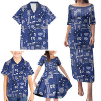 Blue Samoa Manuia Le Kerisimasi Family Matching Puletasi and Hawaiian Shirt Pacific Patchwork Xmas Vibes LT9 - Polynesian Pride