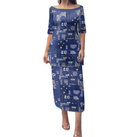 Blue Samoa Manuia Le Kerisimasi Family Matching Puletasi and Hawaiian Shirt Pacific Patchwork Xmas Vibes LT9 Mom's Dress Blue - Polynesian Pride