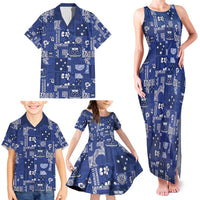 Blue Samoa Manuia Le Kerisimasi Family Matching Tank Maxi Dress and Hawaiian Shirt Pacific Patchwork Xmas Vibes LT9 - Polynesian Pride