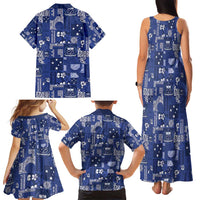 Blue Samoa Manuia Le Kerisimasi Family Matching Tank Maxi Dress and Hawaiian Shirt Pacific Patchwork Xmas Vibes LT9 - Polynesian Pride