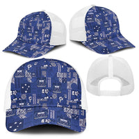 Blue Samoa Manuia Le Kerisimasi Mesh Trucker Cap Pacific Patchwork Xmas Vibes - Polynesian Pride