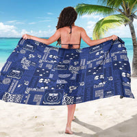 Blue Samoa Manuia Le Kerisimasi Sarong Pacific Patchwork Xmas Vibes LT9 - Polynesian Pride