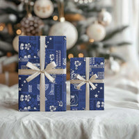 Blue Samoa Manuia Le Kerisimasi Wrapping Paper Pacific Patchwork Xmas Vibes - Polynesian Pride