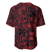 Dark Samoa Manuia Le Kerisimasi Baseball Jersey Pacific Patchwork Xmas Vibes - Polynesian Pride