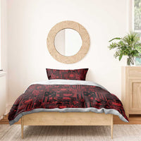 Dark Samoa Manuia Le Kerisimasi Bedding Set Pacific Patchwork Xmas Vibes - Polynesian Pride