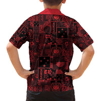 Dark Samoa Manuia Le Kerisimasi Family Matching Off Shoulder Maxi Dress and Hawaiian Shirt Pacific Patchwork Xmas Vibes LT9 - Polynesian Pride