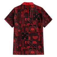 Dark Samoa Manuia Le Kerisimasi Family Matching Off Shoulder Maxi Dress and Hawaiian Shirt Pacific Patchwork Xmas Vibes LT9 - Polynesian Pride