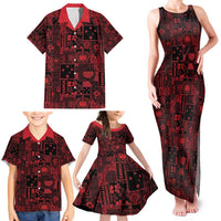 Dark Samoa Manuia Le Kerisimasi Family Matching Tank Maxi Dress and Hawaiian Shirt Pacific Patchwork Xmas Vibes LT9 - Polynesian Pride