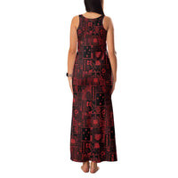 Dark Samoa Manuia Le Kerisimasi Family Matching Tank Maxi Dress and Hawaiian Shirt Pacific Patchwork Xmas Vibes LT9 - Polynesian Pride