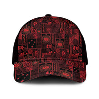 Dark Samoa Manuia Le Kerisimasi Mesh Trucker Cap Pacific Patchwork Xmas Vibes - Polynesian Pride