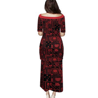 Dark Samoa Manuia Le Kerisimasi Puletasi Pacific Patchwork Xmas Vibes LT9 - Polynesian Pride