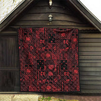 Dark Samoa Manuia Le Kerisimasi Quilt Pacific Patchwork Xmas Vibes - Polynesian Pride