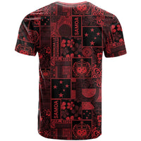 Dark Samoa Manuia Le Kerisimasi T Shirt Pacific Patchwork Xmas Vibes - Polynesian Pride