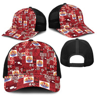 Tahiti Oaoa I Teie Noera Baseball Net Cap Pacific Patchwork Xmas Vibes - Polynesian Pride