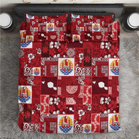 Tahiti Oaoa I Teie Noera Bedding Set Pacific Patchwork Xmas Vibes - Polynesian Pride