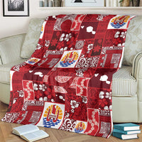 Tahiti Oaoa I Teie Noera Blanket Pacific Patchwork Xmas Vibes - Polynesian Pride