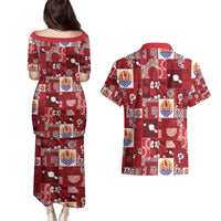 Tahiti Oaoa I Teie Noera Couples Matching Puletasi and Hawaiian Shirt Pacific Patchwork Xmas Vibes LT9 - Polynesian Pride