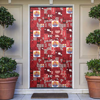 Tahiti Oaoa I Teie Noera Door Cover Pacific Patchwork Xmas Vibes - Polynesian Pride