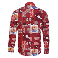 Tahiti Oaoa I Teie Noera Family Matching Off The Shoulder Long Sleeve Dress and Hawaiian Shirt Pacific Patchwork Xmas Vibes - Polynesian Pride