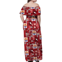 Tahiti Oaoa I Teie Noera Family Matching Off Shoulder Maxi Dress and Hawaiian Shirt Pacific Patchwork Xmas Vibes - Polynesian Pride