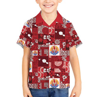 Tahiti Oaoa I Teie Noera Family Matching Off Shoulder Maxi Dress and Hawaiian Shirt Pacific Patchwork Xmas Vibes - Polynesian Pride