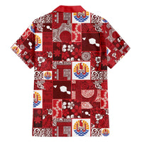 Tahiti Oaoa I Teie Noera Family Matching Off Shoulder Short Dress and Hawaiian Shirt Pacific Patchwork Xmas Vibes - Polynesian Pride